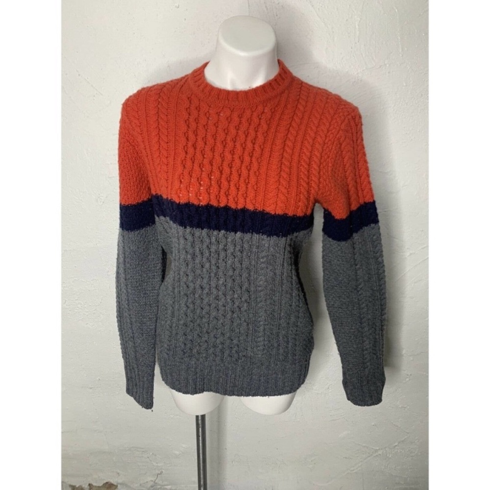 Boden Cable Knit Color Block Pullover Sweater